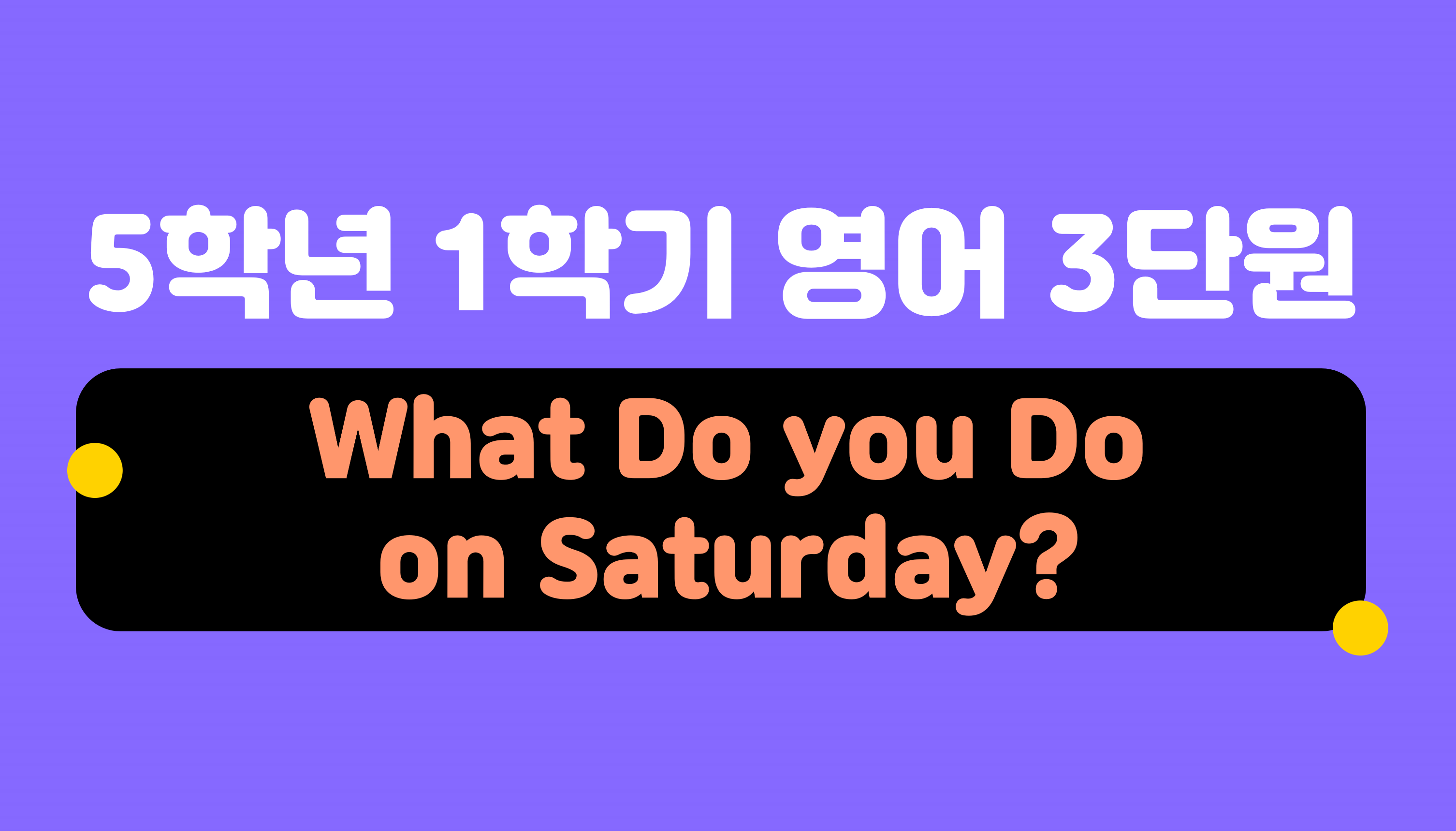 What Do You Do on Saturdays?  | 5학년 1학기 영어 3단원 | 홈런 초등