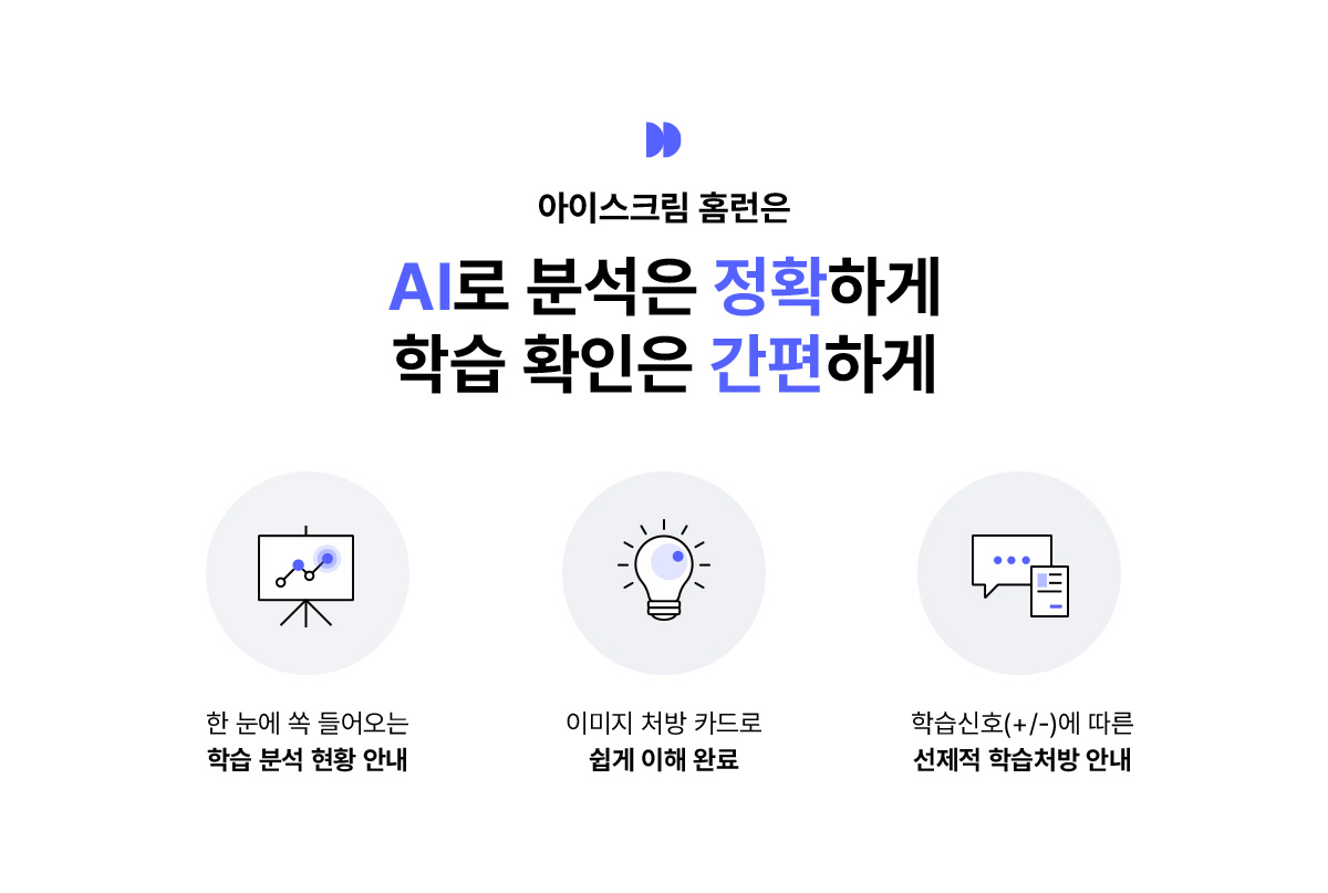 아이스크림 홈런은 ai로 분석은 정확하게 학습 확인은 간편하게